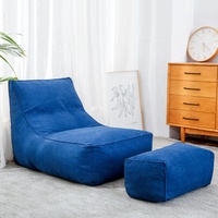 Fauteuil géant moderne modulaire d'extérieur en tissu imperméable, rembourré en EPP, avec housse amovible, canapé-lit paresseux, pouf géant