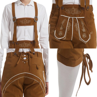 Lederhosen bavarois traditionnel, pantalon alpin folklorique à lacets, bretelles réglables, matière textile, événement de la bière, directement de l'usine