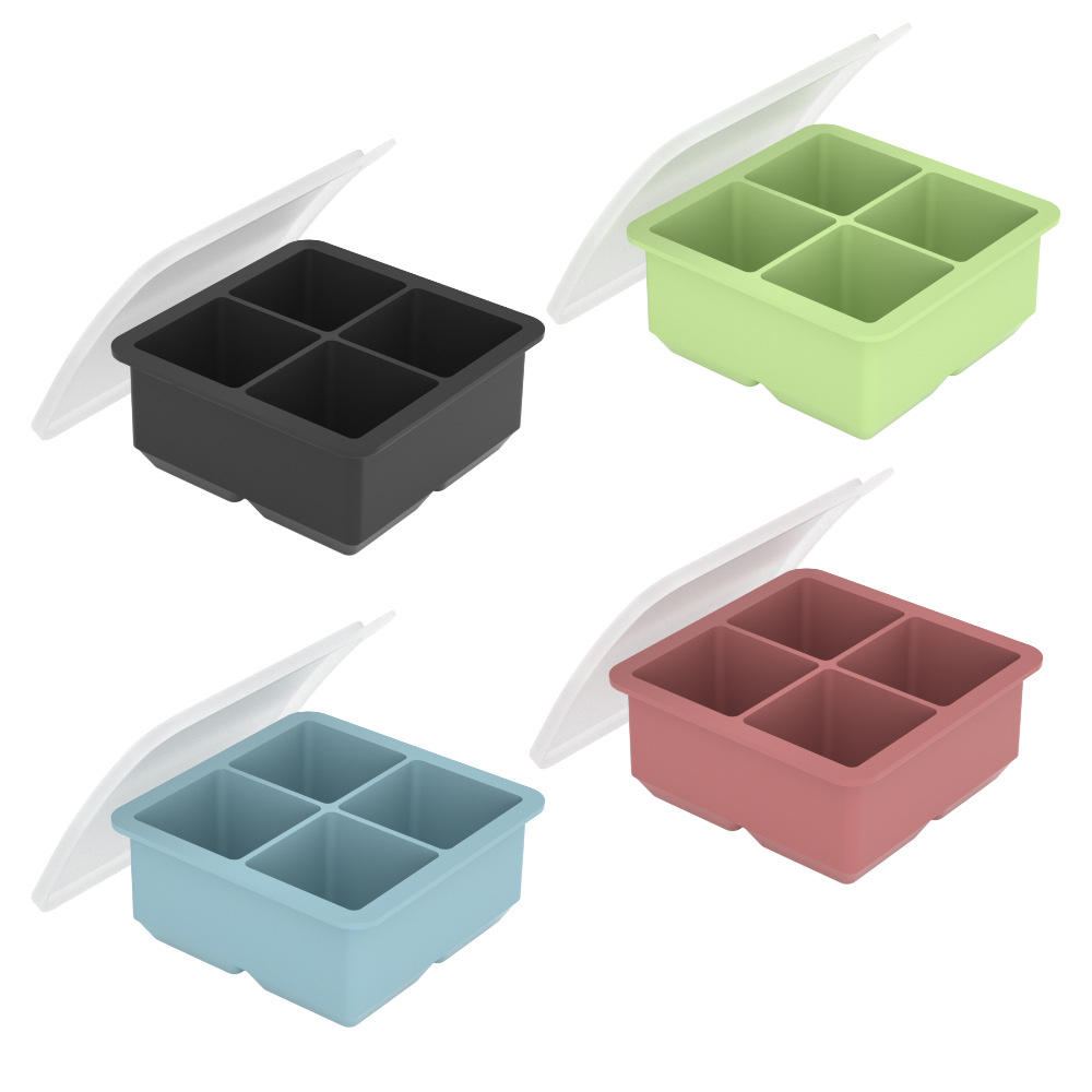 4 bacs à glace [avec couvercle]