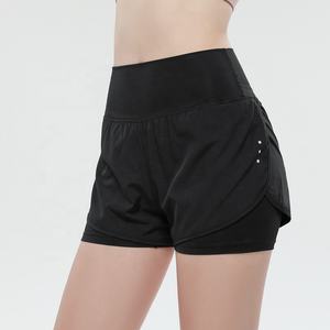Pantalones cortos para correr 2 en 1 para <span class=keywords><strong>mujer</strong></span> con bolsillo para teléfono, pantalones de secado rápido, falda de Yoga, ropa de voleibol, <span class=keywords><strong>mallas</strong></span> de entrenamiento, pantalones cortos atléticos - Product Image 3
