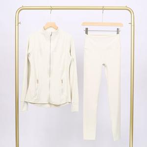 A01 Blazer con colletto rialzato, Set di pantaloni da nove pollici, cerniera dorata, cappotto Slim-fit, abbigliamento <span class=keywords><strong>Fitness</strong></span> <span class=keywords><strong>Yoga</strong></span> elasticizzato ad asciugatura rapida - Product Image 6