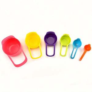Juego de 6 Cucharas y Tazas Medidoras de Líquidos de Plástico PP Multicolor Arcoíris, Económicas y Ecológicas para la Cocina - Product Image 6