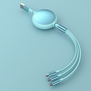 Câble Micro USB 3 en 1 rétractable en alliage d'aluminium de 1.2m, câble de charge rapide pour téléphone portable de type C - Product Image 4
