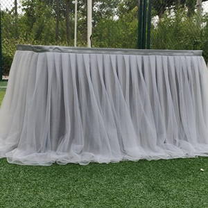 Elegante falda de mesa de satén rojo para bodas y banquetes Falda de mesa de LICRA desechable - Product Image 2