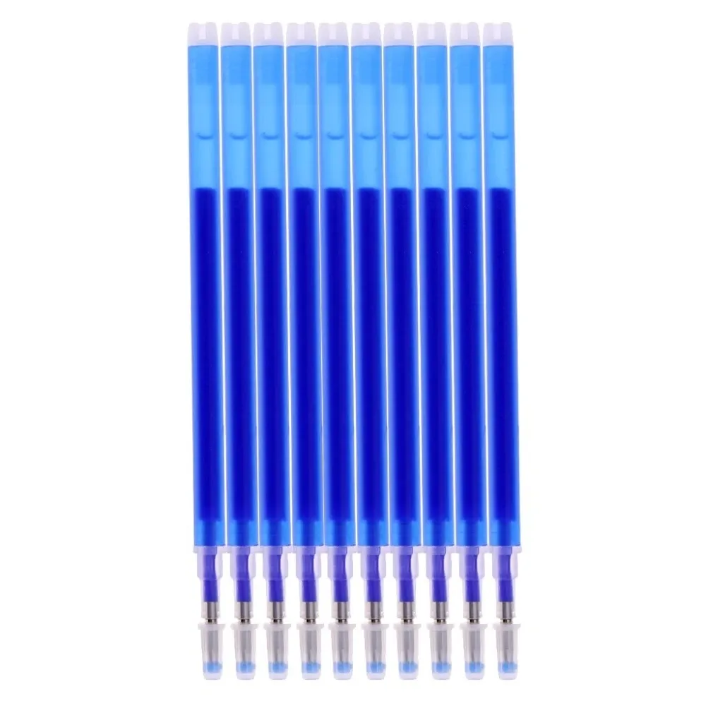 10: أقلام قابلة للمسح للحرارة الزرقاء ، إعادة ملء ، قلم خياطة مرقع من النسيج ، للخياطين ، إكسسوارات الخياطة