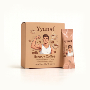 Café Energético Natural a Base de Plantas para Hombres, 10g*10 Sobres Individuales, Caja de Cartón Kraft, para la Energía Diaria y el Bienestar Masculino, OEM - Product Image 1