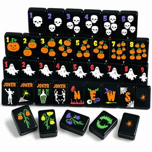 Juego de Fichas de Mahjong Acrílicas de Lujo con Diseño Personalizado 2026 para Acción de Gracias, Halloween y Navidad - Product Image 4