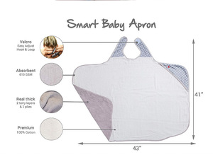 100% Coton Ultra Doux Bambou Extra Large <span class=keywords><strong>Papillon</strong></span> 41x43 Smart Tablier bébé <span class=keywords><strong>serviette</strong></span> - Product Image 2
