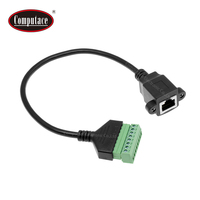 Connecteur femelle RJ45 8P8C, 8 voies, bornes à vis, blindage tressé, PVC, aluminium, câble d'ordinateur à charge rapide 3A, sans soudure