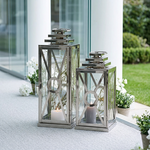 2026 Latest Design Stainless Steel Metal Candle Holder <b>Lantern</b> for Home and Hotel Lobby Decoration - Product Image 1