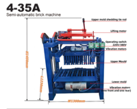 Machine à briques semi-automatique 4-35A, électrique et mobile, pour la fabrication de blocs autobloquants avec ligne de production de briques creuses en sable 220V/380V