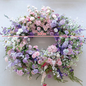 Dreamy Pastel Floral Wreath Purple Pink White Blooms Artificial <strong>Flowers</strong> for <strong>Wedding</strong> Reception <strong>Spring</strong> Events Decor - Product Image 6