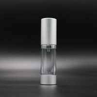 Prix d'usine, flacons cosmétiques scellés personnalisés, imprimés à l'écran, en ABS et aluminium, argent givré, 30 ml, avec pompe sans air