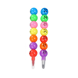 Papeterie créative dessin animé étudiant Bingtanghulu 7 couleurs Graffiti Crayon mignon Expression Smiley <span class=keywords><strong>visage</strong></span> crayon pas d'affûtage crayon - Product Image 2