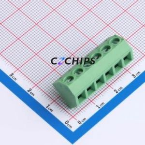 DB127S-5.0-6P-GN-S Screw Terminal Block Through hole Component (THT),P=5mm Connector 1x6P 5mm Green Through Hole - Product Image 1