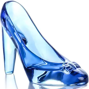 灰姑娘鞋装饰水晶高跟鞋摆件玻璃拖鞋装饰婚礼生日圣诞派对礼物