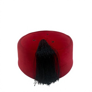 Sombrero Fez Turco Marroquí Rojo de Terciopelo con Borlas, Gorro de Disfraz de Alta Resistencia, Ecológico, Unisex, para Halloween, Fiestas de Disfraces y Actividades al Aire Libre - Product Image 2