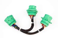 Kustom hijau tipe 2 SCH deut9pin jeto kabel ekstensi adaptor 2 laki-laki perempuan PVC tembaga 12V 200mm otomotif ELD 9 Pin J1900 Y