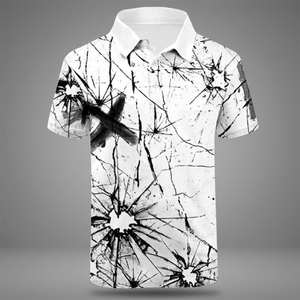 เสื้อโปโลผู้ชายสไตล์โดดเด่น ราคาโรงงาน รับออกแบบลายพิมพ์ซับลิเมชั่น เสื้อแขนสั้นระบายอากาศได้ดี - Product Image 3