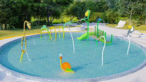 Tapis anti-éclaboussures pour <span class=keywords><strong>piscine</strong></span> familiale dans la cour, adapté aux hôtels et complexes hôteliers commerciaux en plein air. Dispositif de pulvérisation d'eau inclus - Product Image 2