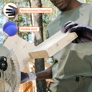 Guantes de Seguridad EN388 4131 CE 13G de Poliéster y PU, Guantes de Protección de Goma para Jardín, Guantes de Trabajo de Seguridad con Recubrimiento de PU - Product Image 3