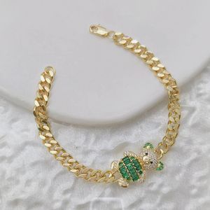 Bracelet Hiphop personnalisé en laiton <span class=keywords><strong>plaqué</strong></span> <span class=keywords><strong>or</strong></span> avec chaîne à maillons laminés mode ours mignon bijoux pour femmes - Product Image 5