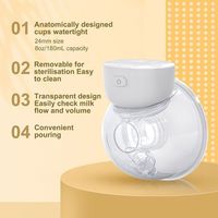 2 pièces - Tire-lait électrique en gel de silice de haute qualité - Portable - Rechargeable - 2 modes - Extracteur de lait intelligent et indolore - Prix compétitif