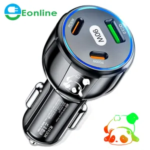 EONLINE 90 Вт автомобильное зарядное устройство USB C QC3.0 USB быстрое зарядное устройство для мобильного телефона в автомобиле PD Type C адаптер питания для iphone 15 14 Xiaomi poc