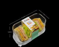 Boîtes à emporter jetables ovales en plastique PET transparent, écologiques, pour sandwichs, hamburgers, pizzas, gâteaux, pâtisseries, emballages alimentaires 2