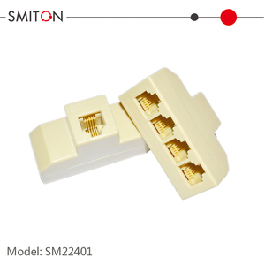 Cavo di Prolunga Telefonico <span class=keywords><strong>RJ11</strong></span> a 4 Vie 6P4C, Separatore Modulare per Prese, Adattatore Separatore di Linea, Accessori Colore Avorio - Product Image 3