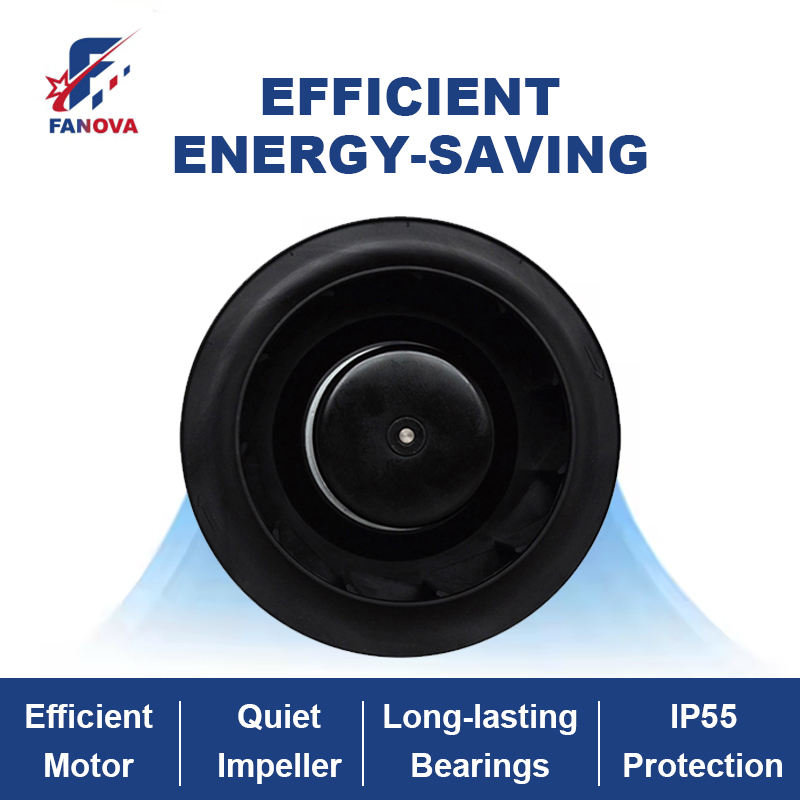 FANOVA 133mm EC Backward Centrifugal Fan High Static Pressure IP55 ...