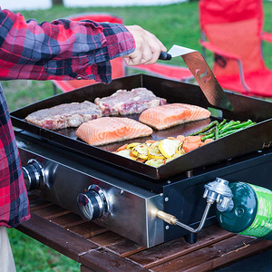 Barbecue à gaz portable de table pour jardin extérieur Steak <span class=keywords><strong>Beefmaster</strong></span> 2 brûleurs Grill Teppanyaki - Product Image 2