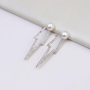 Pendientes de Plata S925 para Mujer, Base para Perlas de 8-9 mm, Accesorios de Joyería DIY con Soporte Vacío Incrustado 1157 - Product Image 3