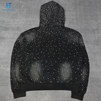 BENTURA Streetwear Fabricant et Designer de Vestes Oversize en Coton Épais Brodé Personnalisé et Entièrement Orné de Strass Brillants avec Fermeture Éclair et Capuche