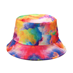 Casquette d'été réversible <span class=keywords><strong>Bob</strong></span> Bucket Cap Colorful Tie Dye Cotton Fisherman Hat pour hommes et femmes - Product Image 5