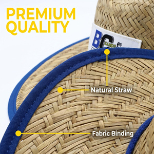 <span class=keywords><strong>Sombrero</strong></span> de Paja Natural con Logotipo Personalizado Premium, <span class=keywords><strong>Sombrero</strong></span> de Sol de Ala Ancha para Pesca, Surf, Playa, Salvavidas, Hombres, Mujeres, Uso en <span class=keywords><strong>Verano</strong></span> - Product Image 3