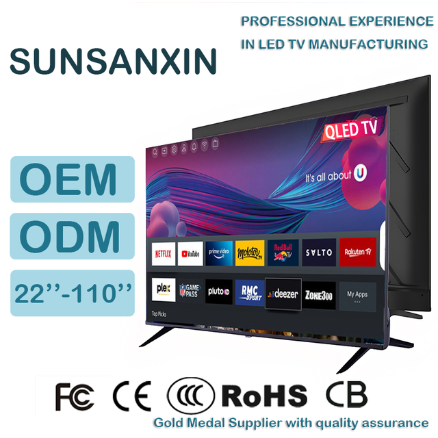 Android 12 4K 8K Ultra HD LED Smart TV Frameless 50-120 Inch Mini LCD QLED HDR Customizable OEM Television