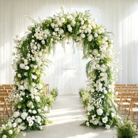 Ensemble d'arches florales pastorales style Monet, fleurs artificielles en soie pour décoration de toile de fond de photographie de mariages et événements en extérieur