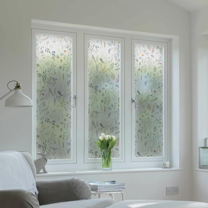 Película Decorativa para Ventanas de 17.3" x 78.7", Ecológica, Reutilizable, Resistente al Agua, con Efecto Esmerilado Arcoíris y Diseño Floral - Product Image 4