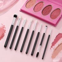 Ensemble de 8 pinceaux de maquillage pour les yeux, marque privée, kit de pinceaux de beauté professionnels