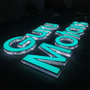 new style led letters punch side mirror stainless steel led letter sign for shop signage