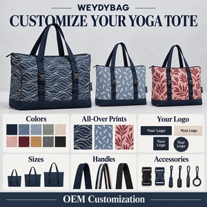 Sac de yoga et de Pilates imprimé sur toute <span class=keywords><strong>la</strong></span> surface, personnalisable avec logo, en toile de polycoton, avec fermeture éclair et sangles réglables pour tapis - Product Image 3