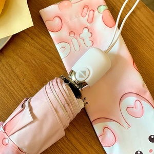 Wholesale Modern Straight Black Coating Sunscreen Windproof 3 Fold Polyester Pongee Business Gifts Travel Folding <b>Umbrellas</b> - Product Image 1