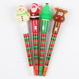 Stylo publicitaire personnalisé avec lumière LED, motifs football, basketball, cœur, rose, sapin de Noël, pour enfants - Product Image 4