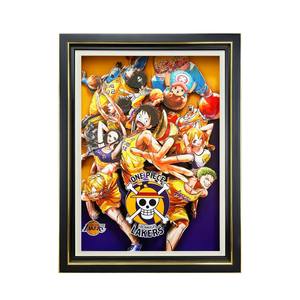 Vente directe d'usine Creative Anime <span class=keywords><strong>One</strong></span> <span class=keywords><strong>Piece</strong></span> Lakers Team <span class=keywords><strong>Luffy</strong></span> Light Painting Frame 3D Stereo Wholesale Paper Crafts - Product Image 5