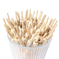 Piques à cocktail en bambou avec motif de perles de tambour, cure-dents fantaisie, bâtonnets d'apéritif pour boissons, fournitures de fête et célébrations