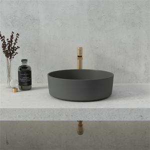 <span class=keywords><strong>Lavabo</strong></span> redondo de cemento gris claro de estilo Industrial, encimera de baño, lavabos de hormigón - Product Image 1