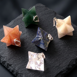 Colgantes de Estrella Merkaba de Piedras Preciosas Curativas Hechos a Mano, Cuarzo Pulido con Corte de Estrella, Tamaño 50-55mm para Fabricación de Joyas - Product Image 2