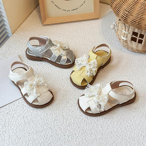 Sandales décontractées simples et élégantes pour filles, avec nœud perlé et protection anti-choc, collection été 2026 - Product Image 3