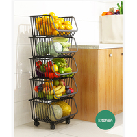 Metalen Draad Keuken Badkamer Multi-layer Opbergmanden
